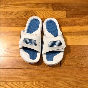 Jordan Kids White and Blue Slide Sandals